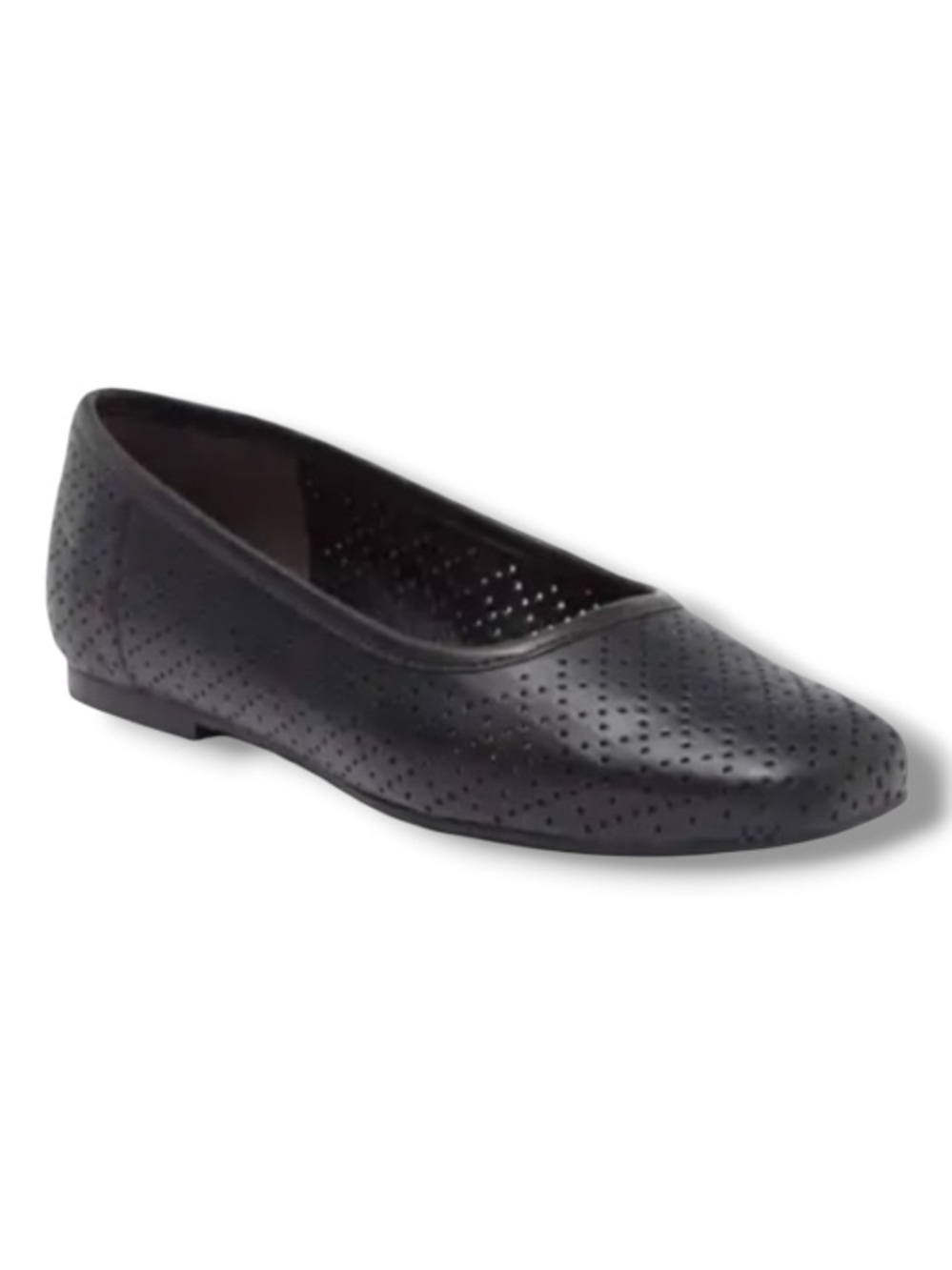 Nordstrom Rack Women’s Black Alba Flats Square Toed Shoes Perforated Design